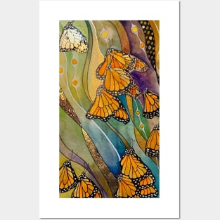 Migration of Monarch butterflies Posters and Art